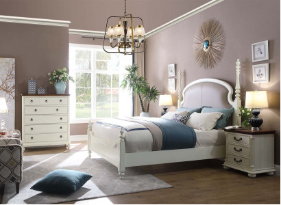 Bett Nachttisch Kommode 3 tlg. Schlafzimmer Set Design Modern Luxus Betten Neu